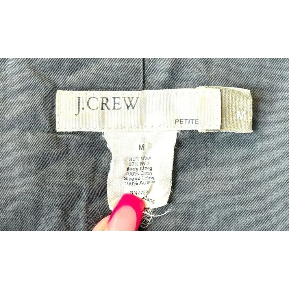 J. Crew Women's Wool Blend Lined Zip Up Mid Waist Jacket Medium - Picture 6 of 10